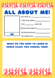 All About Me Worksheet- Dance Edition