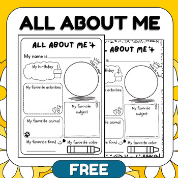 All About Me Worksheet First Day of School Activity-FREE by The Light ...