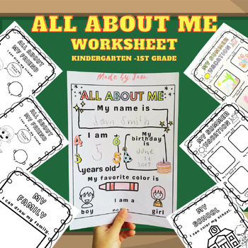All About Me Worksheet Kindergarten to 5th Grade by Made by Jam | TPT