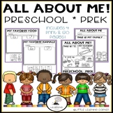 All About Me Worksheet Preschool PreK Coloring Sheet