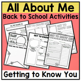 All About Me Worksheet Template Middle and High School - G