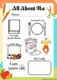 All About Me Worksheet With Fun Graphics for K-12