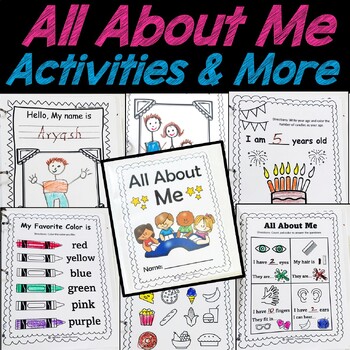Preview of All About Me Worksheet and Activities for PreK, Kindergarten | Back to School