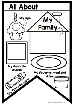 all about me activity worksheet and bunting by kindergarten matters