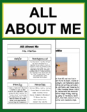 All About Me Worksheet and Poster | Back to School Activities