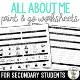 All About Me Worksheet for Secondary Sped