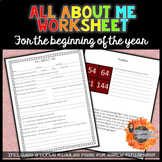 All About Me Worksheet for the Beginning of the Year