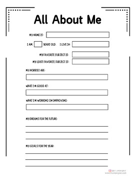 All About Me Worksheets by OT Untangled | TPT