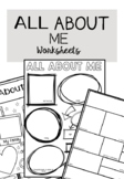 All About Me Worksheets (Back To School)