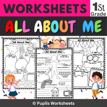 All About Me Worksheets: Back to School Writing Activities For Kindergarten