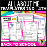 All About Me Worksheets | Back to school Get To Know You A