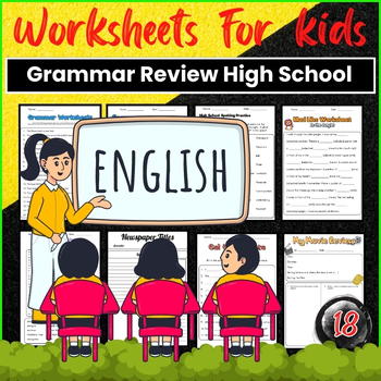 Preview of All About Me Worksheets Grammar Review High School