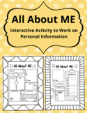 All About Me Worksheets - Interactive Activity to Work on 