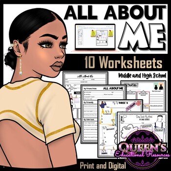 Preview of All About Me Worksheets, All About Me Activities, Back to School Activities