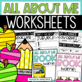 All About Me Worksheets for Back to School Activities