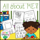All About Me Worksheets for Pre-K - Back to School