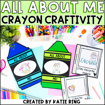 Preview of All About Me Writing Activity & Crayon Craft | Back To School Craftivity