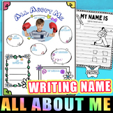 All About Me Writing Name Get to Know Me First Day of Scho