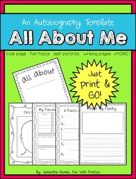 Preview of All About Me: an autobiography template, back to school