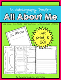 All About Me: an autobiography template, back to school