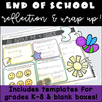 Preview of All About Me and Grade ___ : End of Year Reflection Worksheet