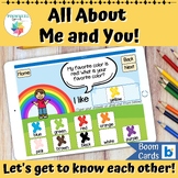 All About Me and You Boom Cards™ Back to School Speech The