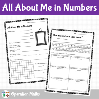 Numbers About Me Worksheet