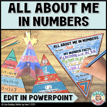 Preview of All About Me Craft with Numbers Editable Math Activity for Lower School
