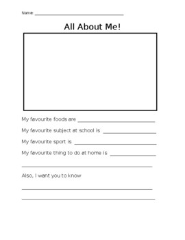 Preview of All About Me page