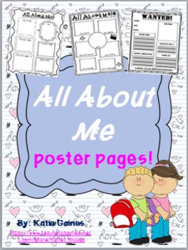 All About Me poster pages! by Katie's Kiddos | Teachers Pay Teachers