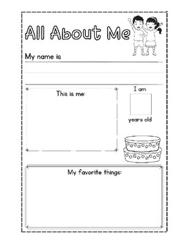 All About Me, six different versions for K-5 by Ms Monahans Resources