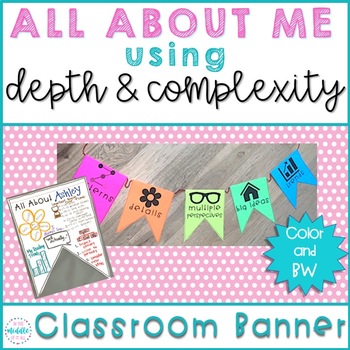 Preview of Depth and Complexity Icons All About Me Classroom Banner