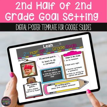 Preview of Digital New Year's Goal Setting | 2nd Half of 2nd Grade Digital Poster | Google