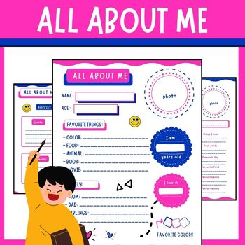 All About Me worksheet - Back to School Get to Know You First Week ...