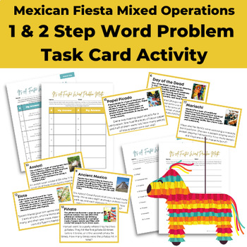 Preview of All About Mexico 1 & 2 Step Word Problems with Fun Facts