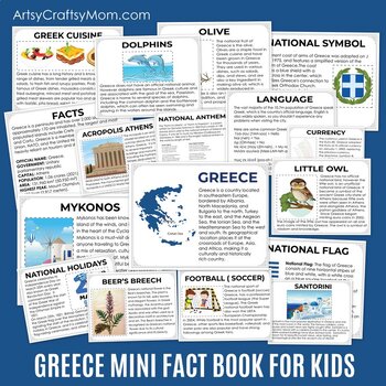 Preview of All About Modern Greece -  Country Study for Kids| Mini Fact Book