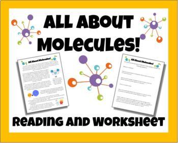 Preview of All About Molecules! Reading and Comprehension worksheet (print and digital)