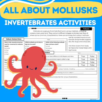 Preview of All About Mollusks: Invertebrates: Science Passages, Worksheets, & Activities