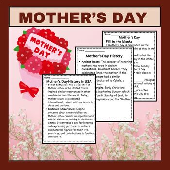 Preview of All About Mom: Engaging Mother's Day Worksheets Pack