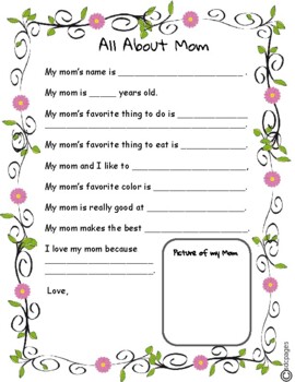 Preview of All About Mom Mother's day Survey