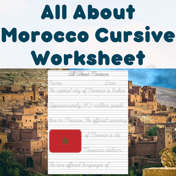 Preview of All About Morocco Cursive Worksheet
