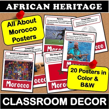 Preview of All About Morocco Posters | African Heritage Classroom Decor Black History