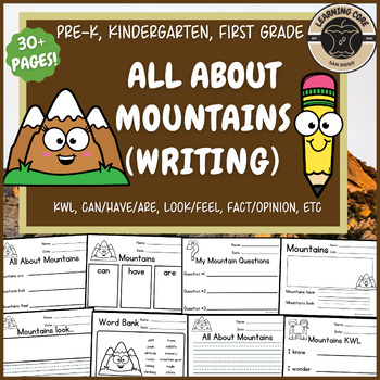 Preview of All About Mountains Writing Mountain Science Unit PreK Kindergarten First TK UTK