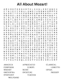 All About Mozart Word Search