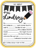 All About Mrs. Lindsey (Black and Gold)