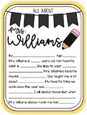 All About Mrs. Williams (Black and Gold)