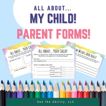 Preview of All About... My Child! Parent Input, Safety Information, & Letter to Child