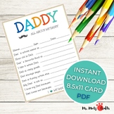 All About My Daddy Printable Card