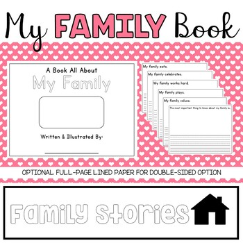 Preview of All About My Family Book | Writing Prompts