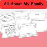 All About My Family for PreK - K, Homeschool